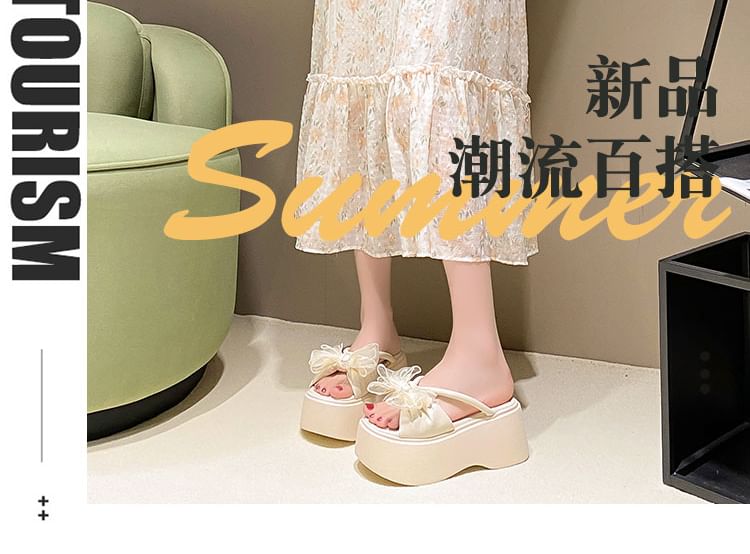 Slide Flower Platform Sandals