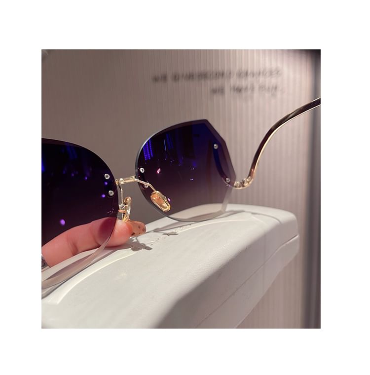 Case (Various Frameless Gradient Set: Sunglasses Designs) + Cleaning Cloth