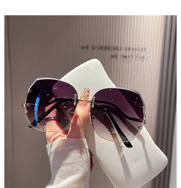 Case (Various Frameless Gradient Set: Sunglasses Designs) + Cleaning Cloth