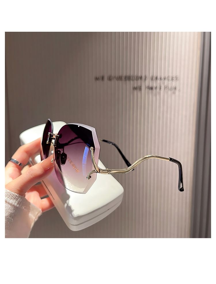 Case (Various Frameless Gradient Set: Sunglasses Designs) + Cleaning Cloth