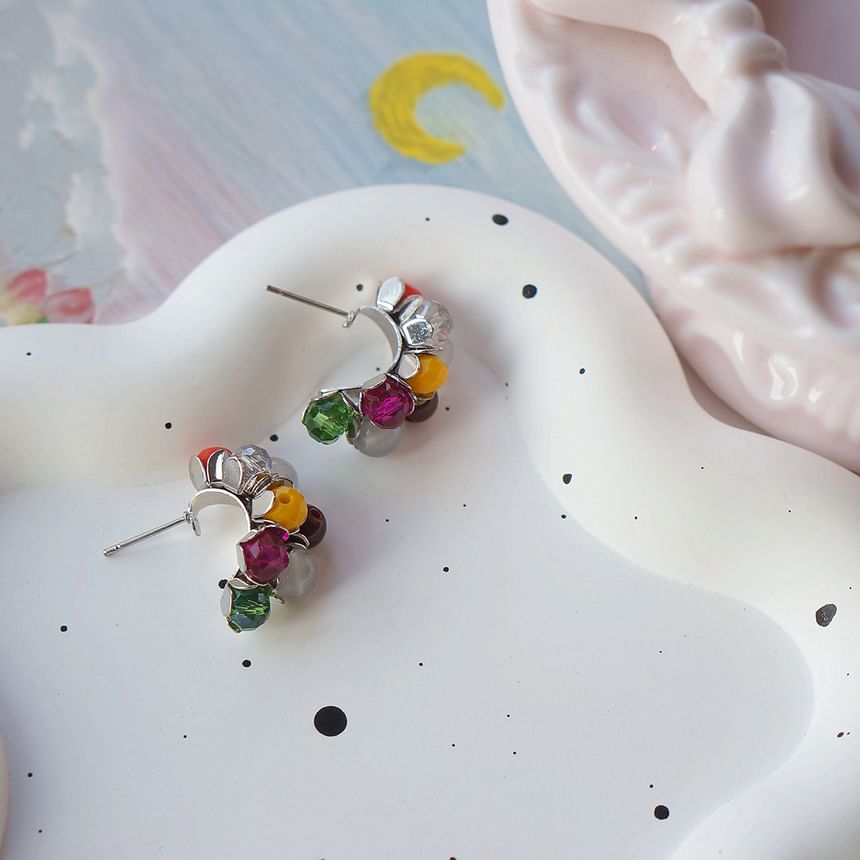 Bead Silver Earring Sterling Stud 925