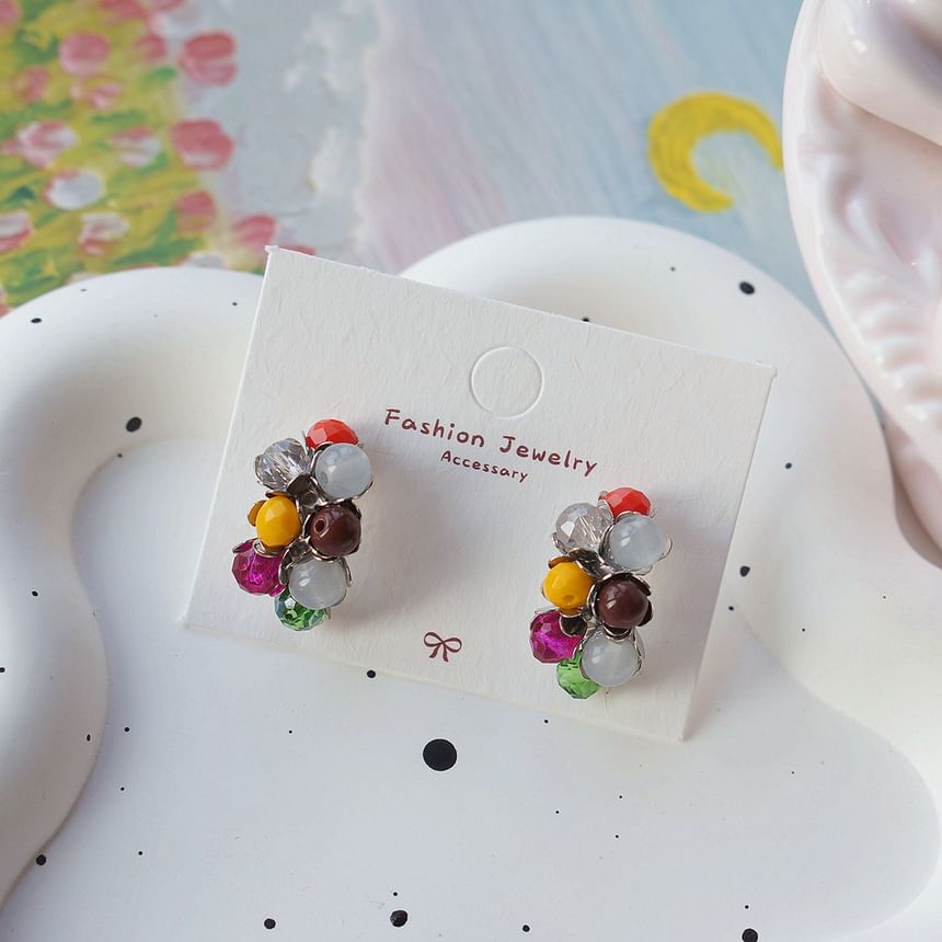 Bead Silver Earring Sterling Stud 925