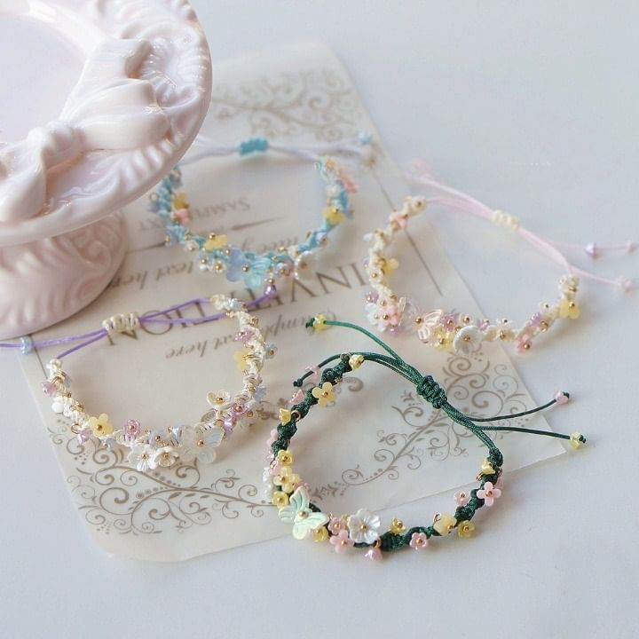 Bead Bracelet Flower String