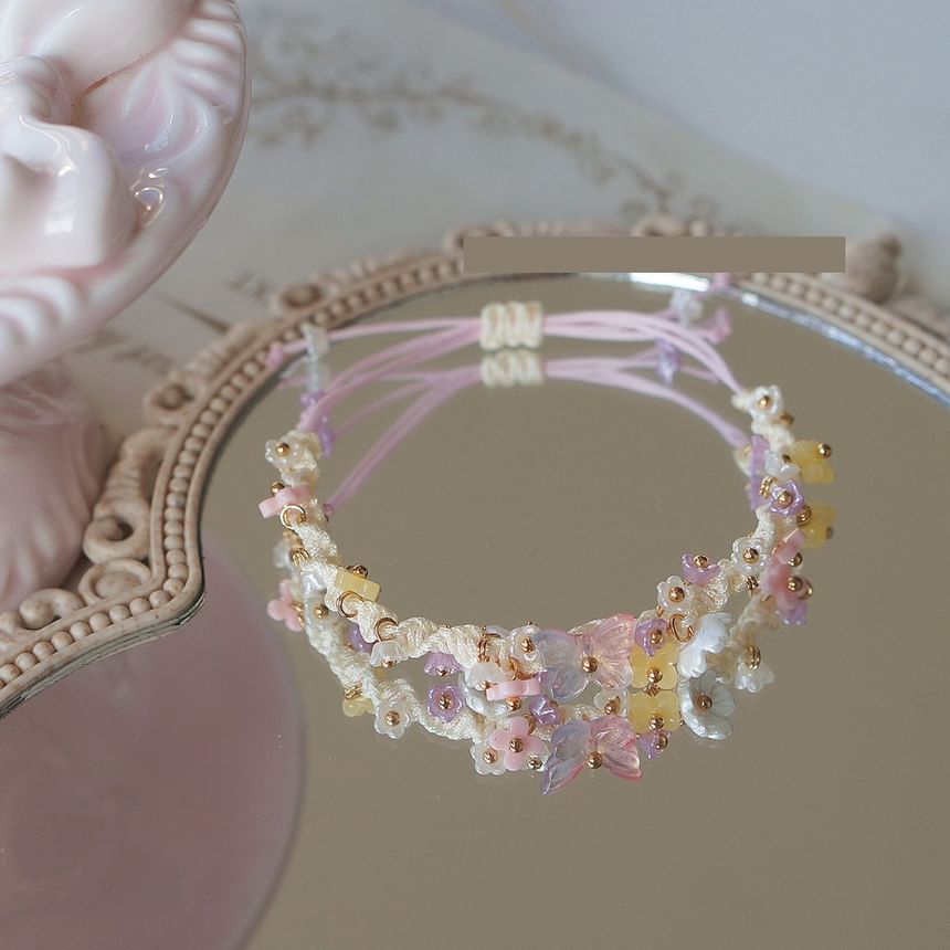 Bead Bracelet Flower String