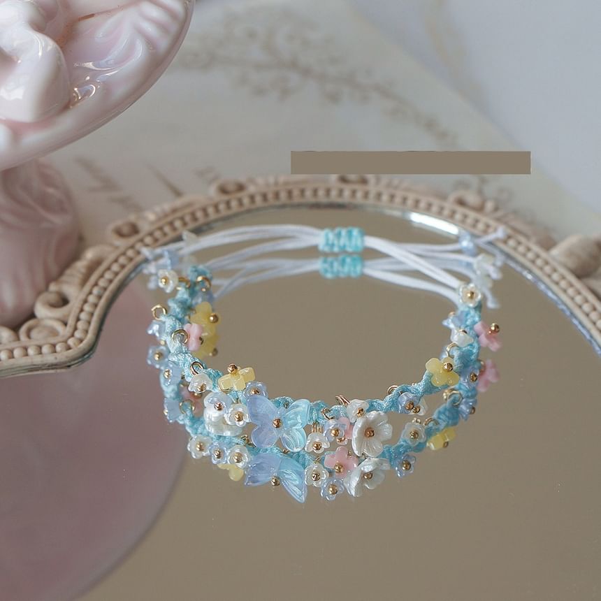 Bead Bracelet Flower String