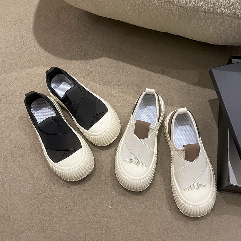 Sneakers Platform Slip-On Mesh