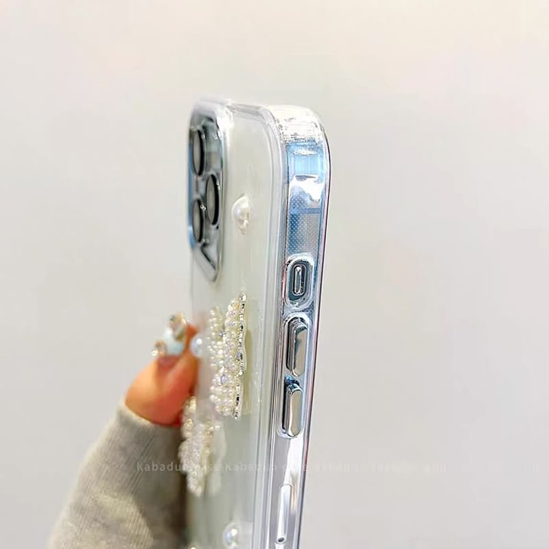 Case Butterfly Faux Pearl iPhone
