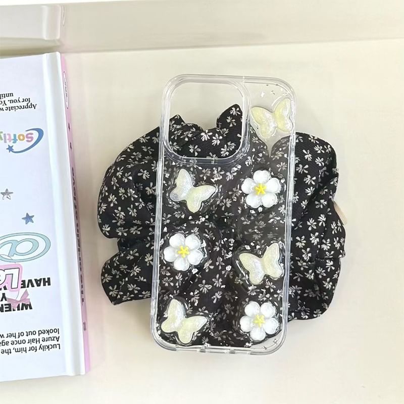 Case iPhone Floral Glitter