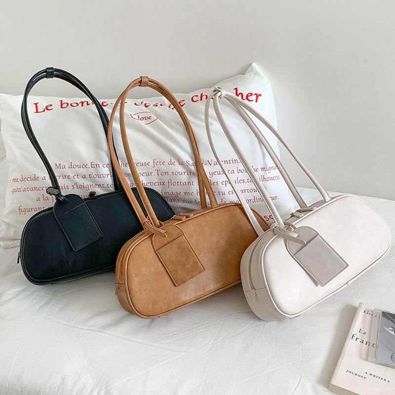 Bag Leather Plain Faux Shoulder
