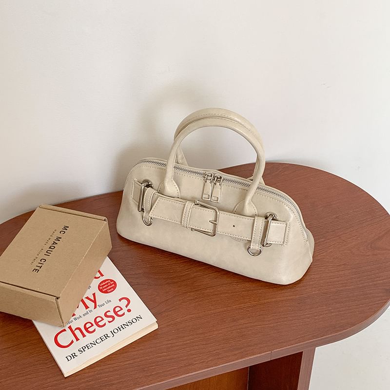 Bag Shoulder Faux Buckled Leather