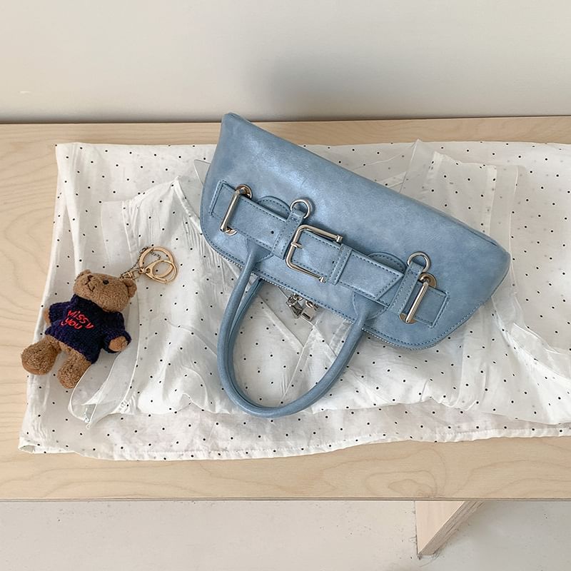 Bag Shoulder Faux Buckled Leather