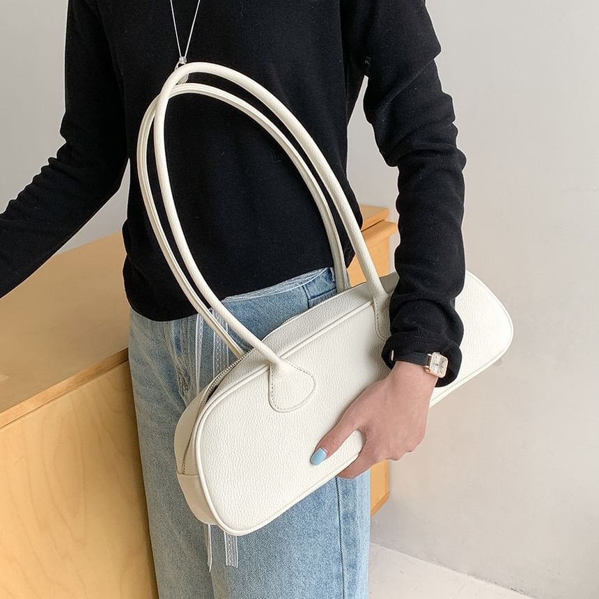 Leather Faux Bag Plain Shoulder