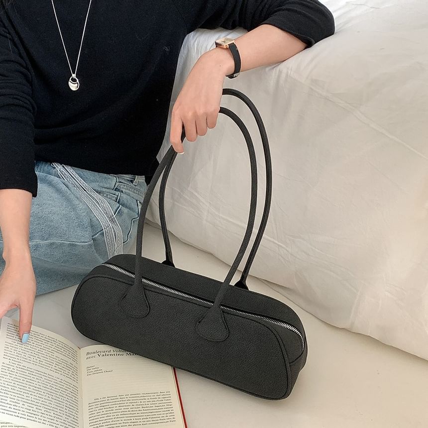 Leather Faux Bag Plain Shoulder