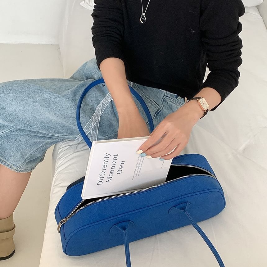 Leather Faux Bag Plain Shoulder