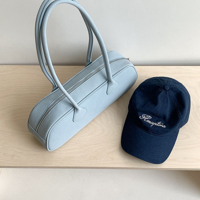 Leather Faux Bag Plain Shoulder