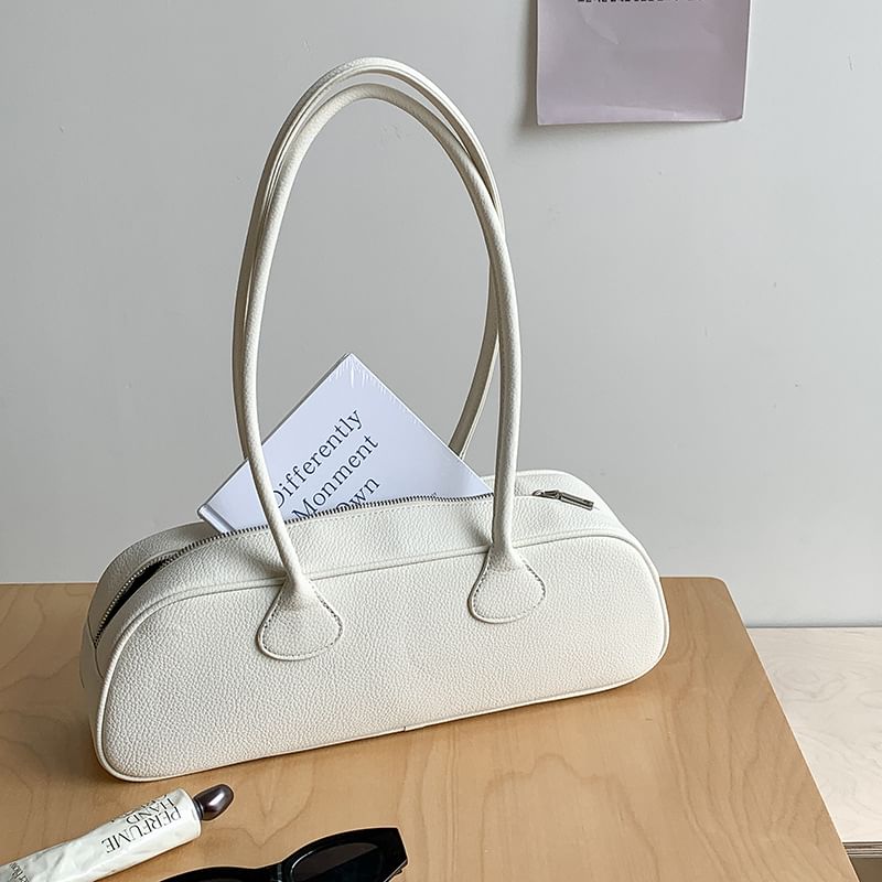 Leather Faux Bag Plain Shoulder