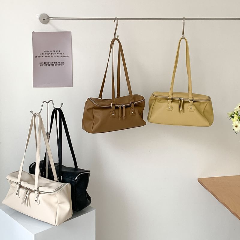 Leather Plain Faux Bag Shoulder