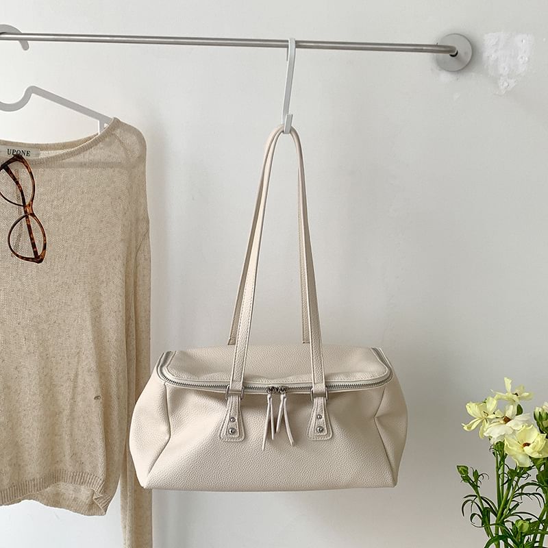 Leather Plain Faux Bag Shoulder