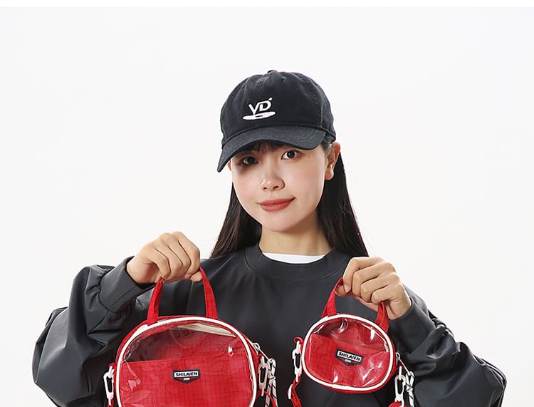 Lettering Plaid Crossbody Bag