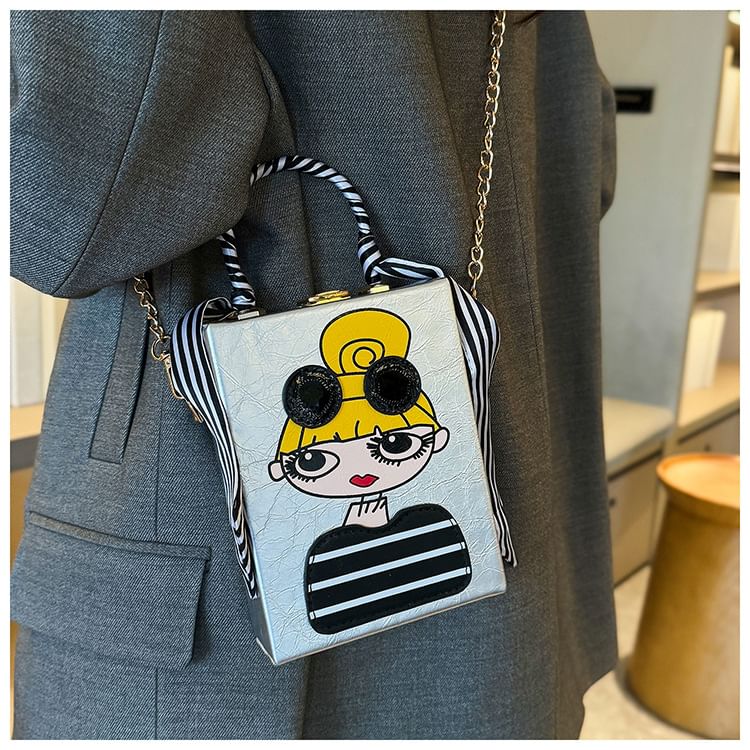 Chain Cartoon Bag Crossbody Strap Print