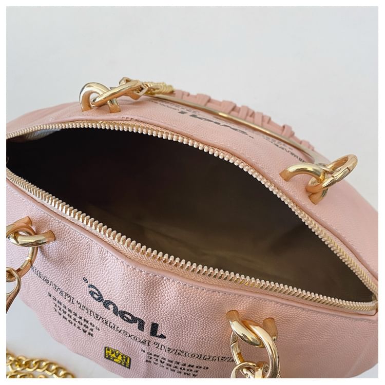 Chain Rugby Bag Crossbody Strap Lettering