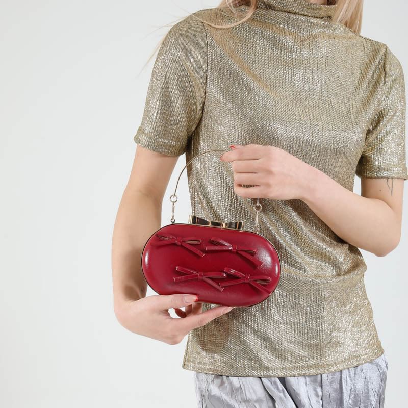 Strap Chain Crossbody Bow Bag