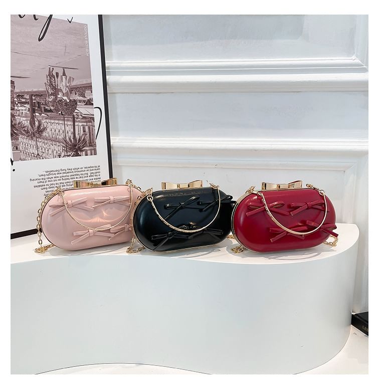 Strap Chain Crossbody Bow Bag