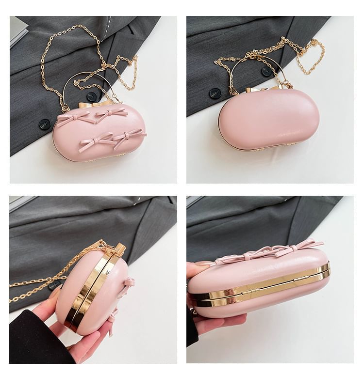 Strap Chain Crossbody Bow Bag