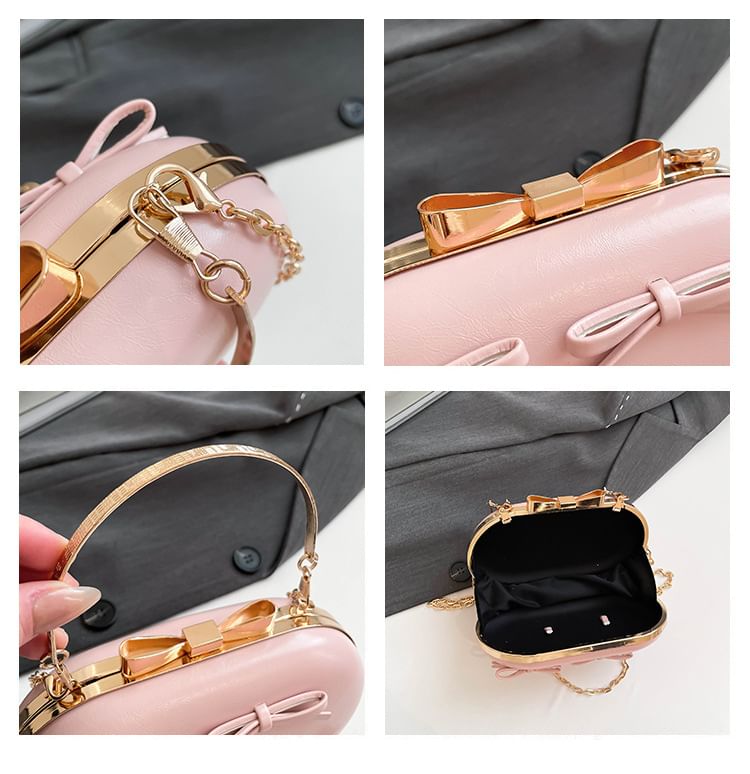 Strap Chain Crossbody Bow Bag
