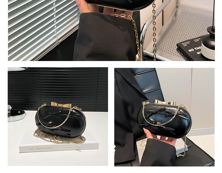 Strap Chain Crossbody Bow Bag