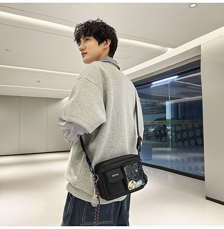 Crossbody + Set: Lettering Bag Badge Multi-Pocket