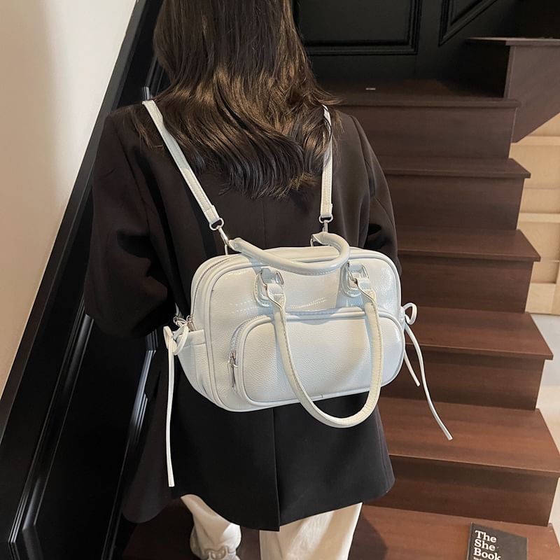 Multi-Way Multi-Pocket Faux Backpack Leather