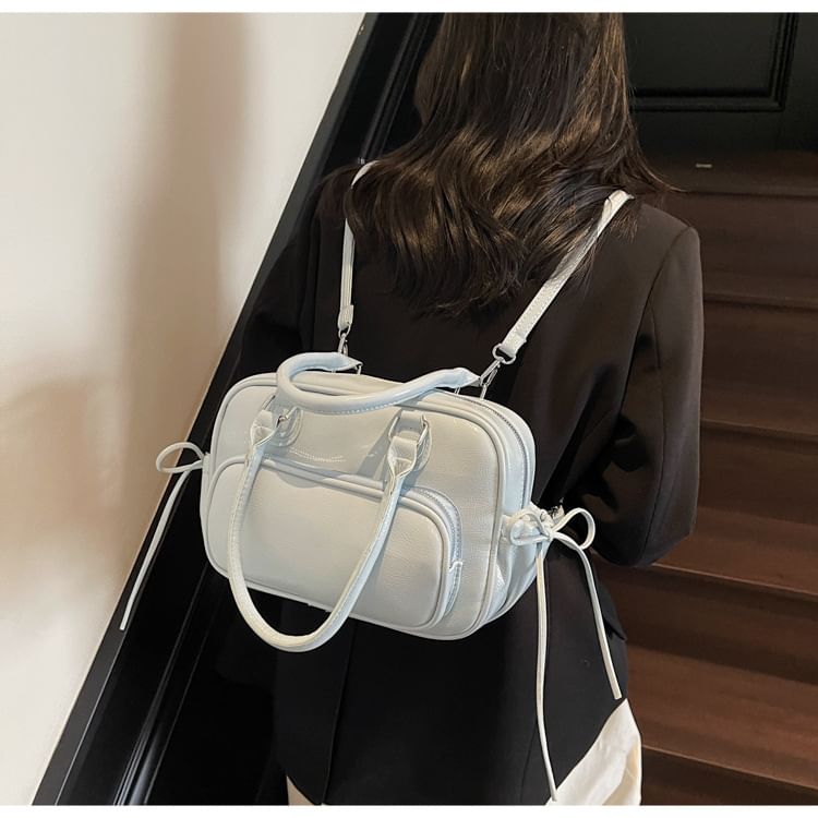 Multi-Way Multi-Pocket Faux Backpack Leather