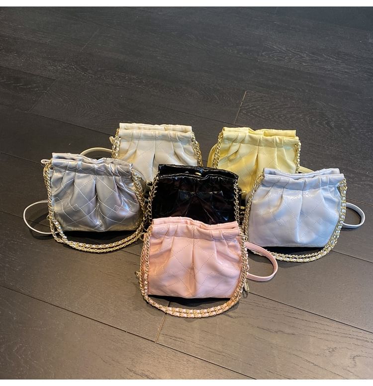 Strap Leather Shoulder Bag Quilted Faux Multi-Way Chain