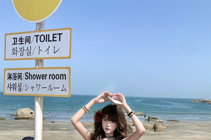 Top Floral Print Tie-Up Asymmetrical Cami