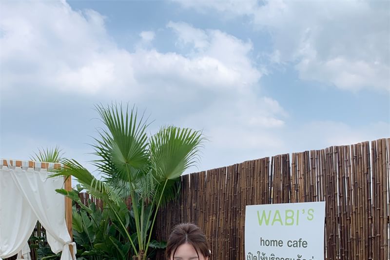 Tube Waist Plain Balloon Bow / Skirt Top Plaid A-Line Drawstring Mini