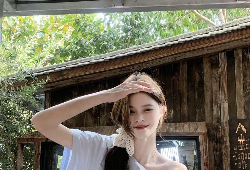 Plain Blouse Belt Shoulder Set: One Sleeveless +