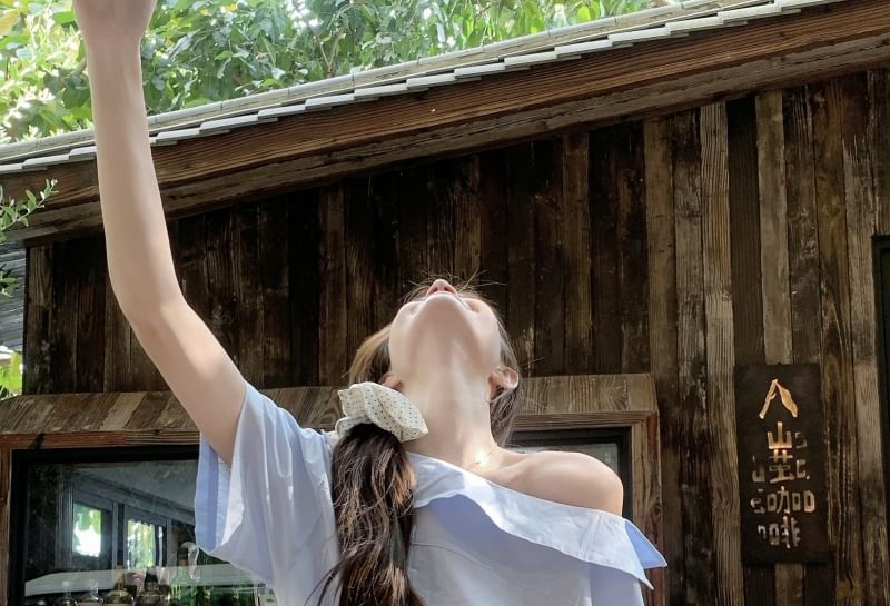 Plain Blouse Belt Shoulder Set: One Sleeveless +