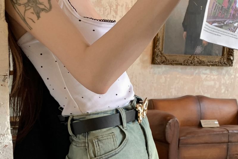 Skirt Washed Butterfly Denim Mini High Rise A-Line Applique