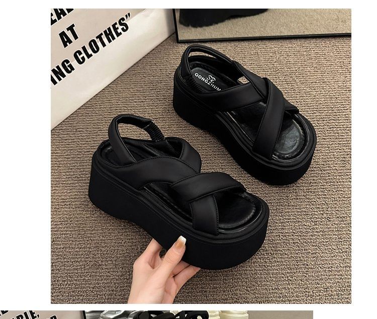 Platform Slingback Plain Sandals