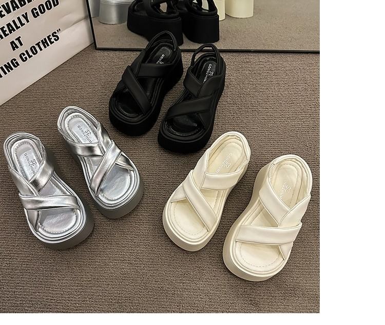 Platform Slingback Plain Sandals