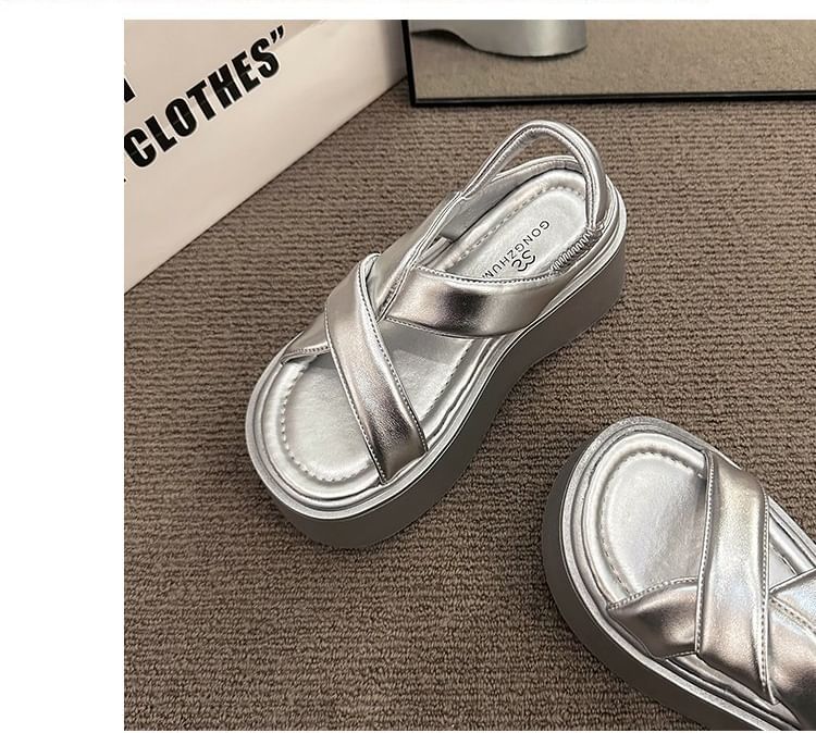 Platform Slingback Plain Sandals