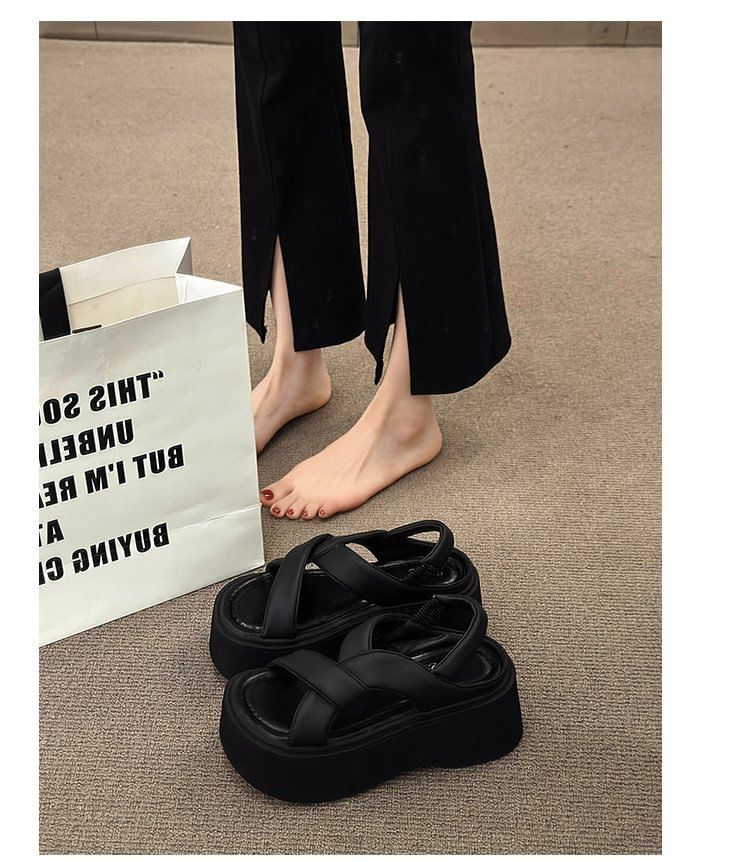 Platform Slingback Plain Sandals