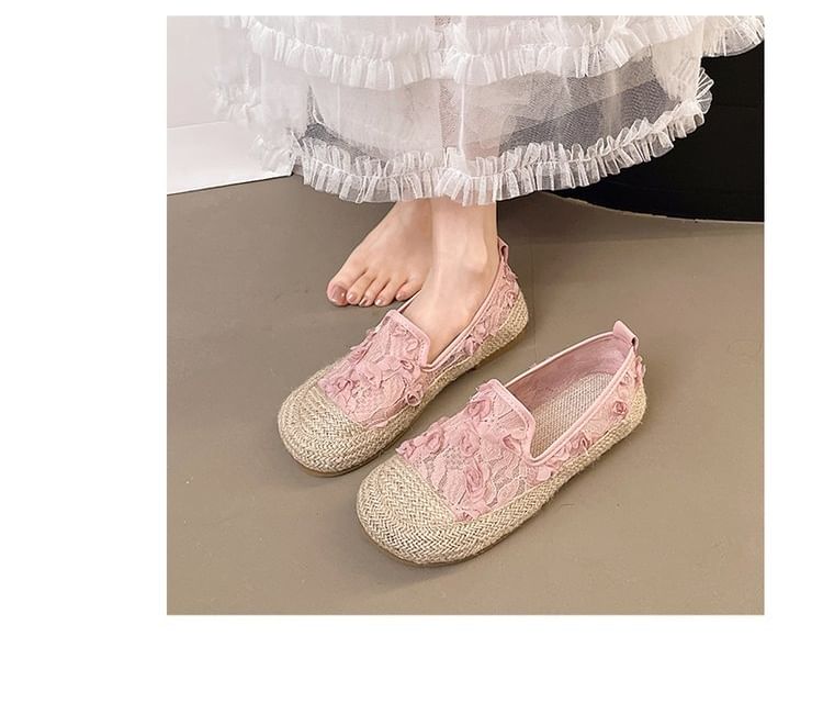 Mesh Slip-Ons Espadrille Floral