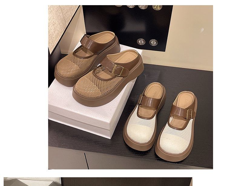 Jane Mules Mesh Platform Mary