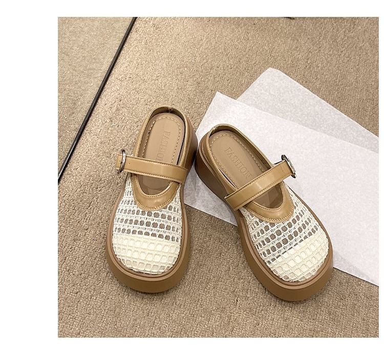 Platform Mules Mary Jane Cutout