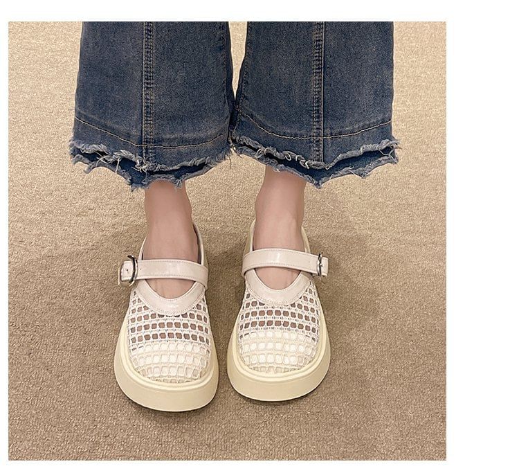 Platform Mules Mary Jane Cutout