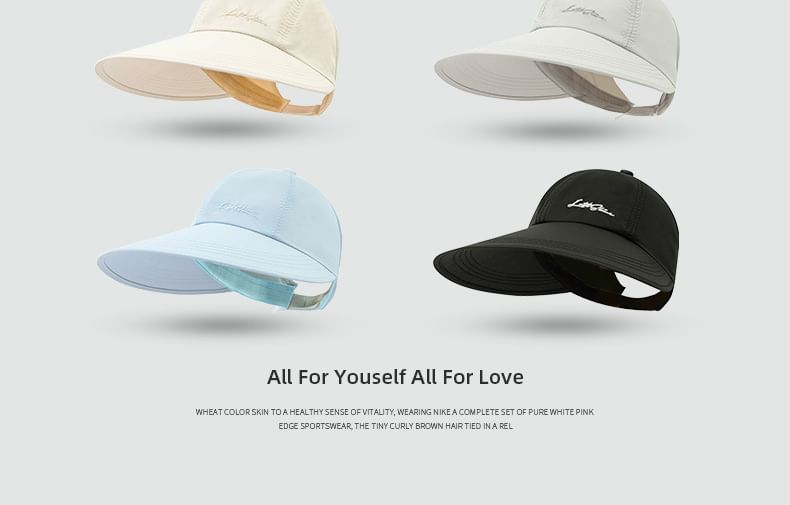 Visor Lettering Embroidered Cap