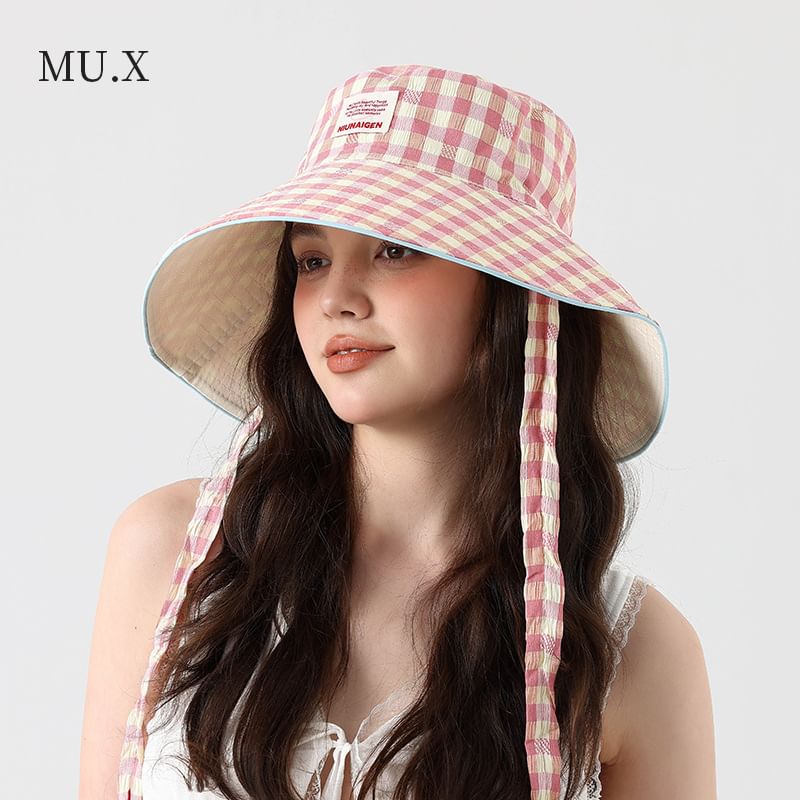 Boonie Applique Plaid Hat