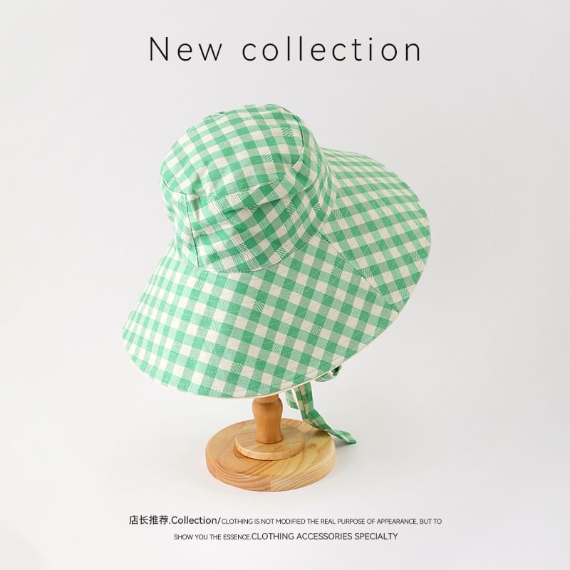 Boonie Applique Plaid Hat